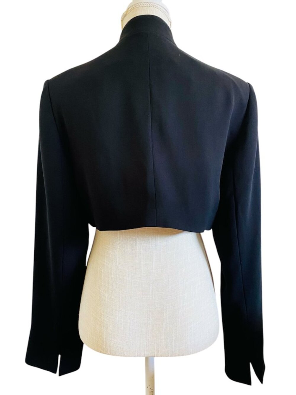 NWT Tristan & Iseut Black Cropped Bolero Jacket Military Embroidered Fit L Sz XL - Picture 3 of 9